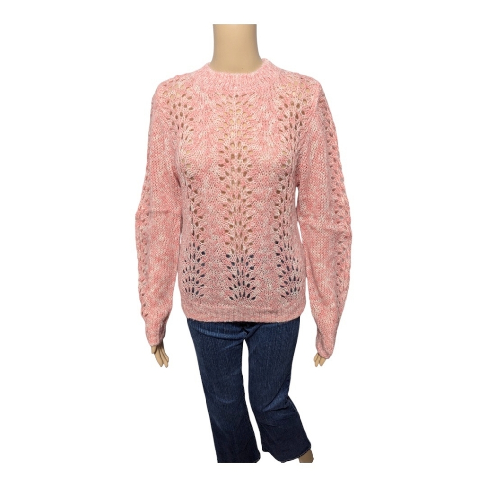 Topshop Strawberry Cream Open Knit Sweater 10
